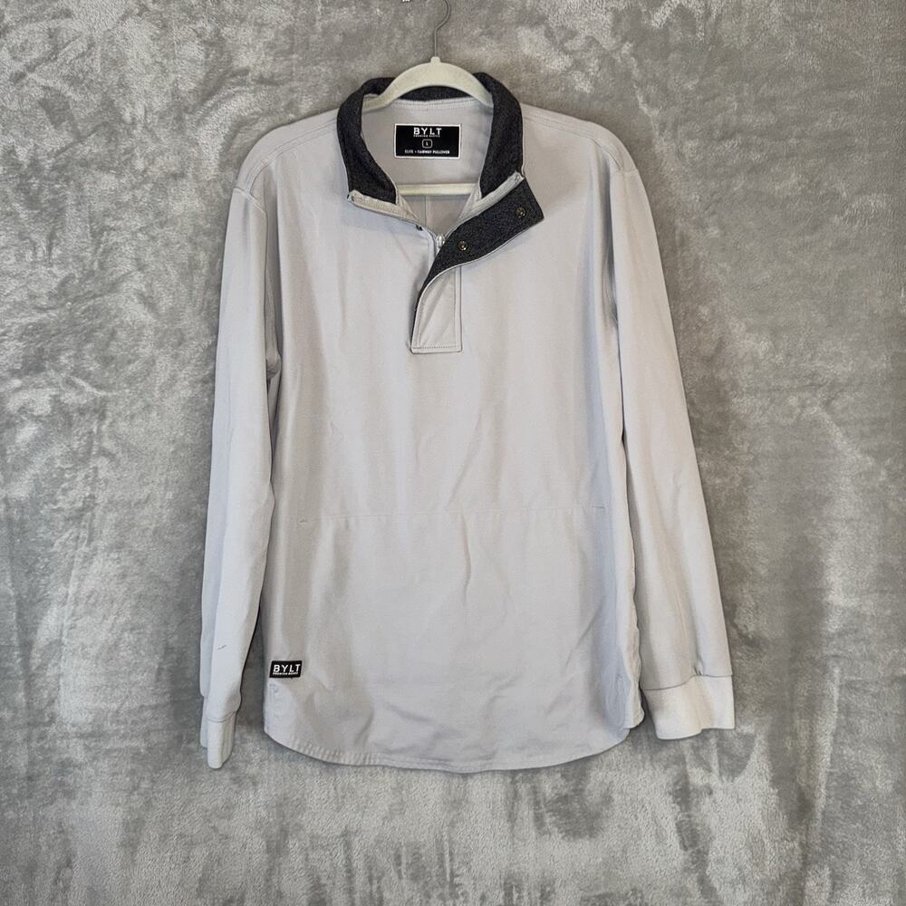 BYLT Elite Fairway Pullover 1/4 Zip Mens Large Golf Premium Magnetic Side Gray